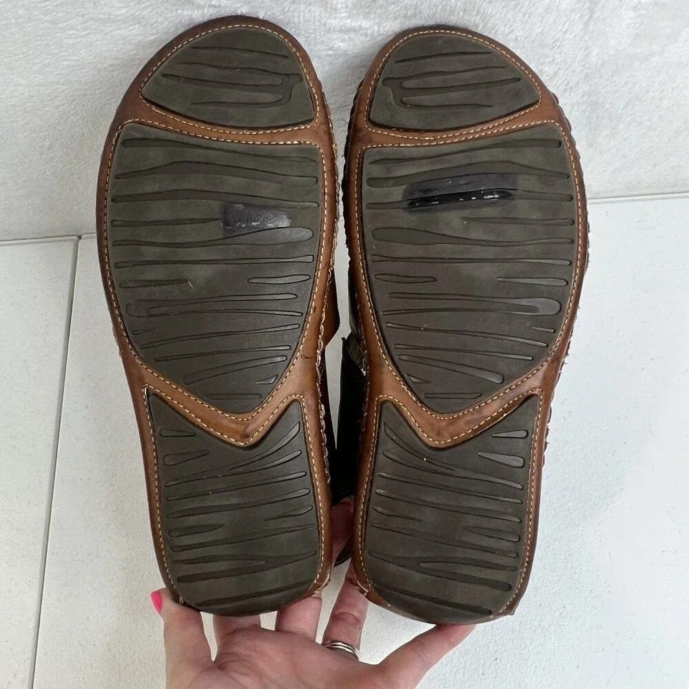 GBX Size‎ 9M Fisherman Sandals Brown Leather Casual Comfort Summer Shoes Mens